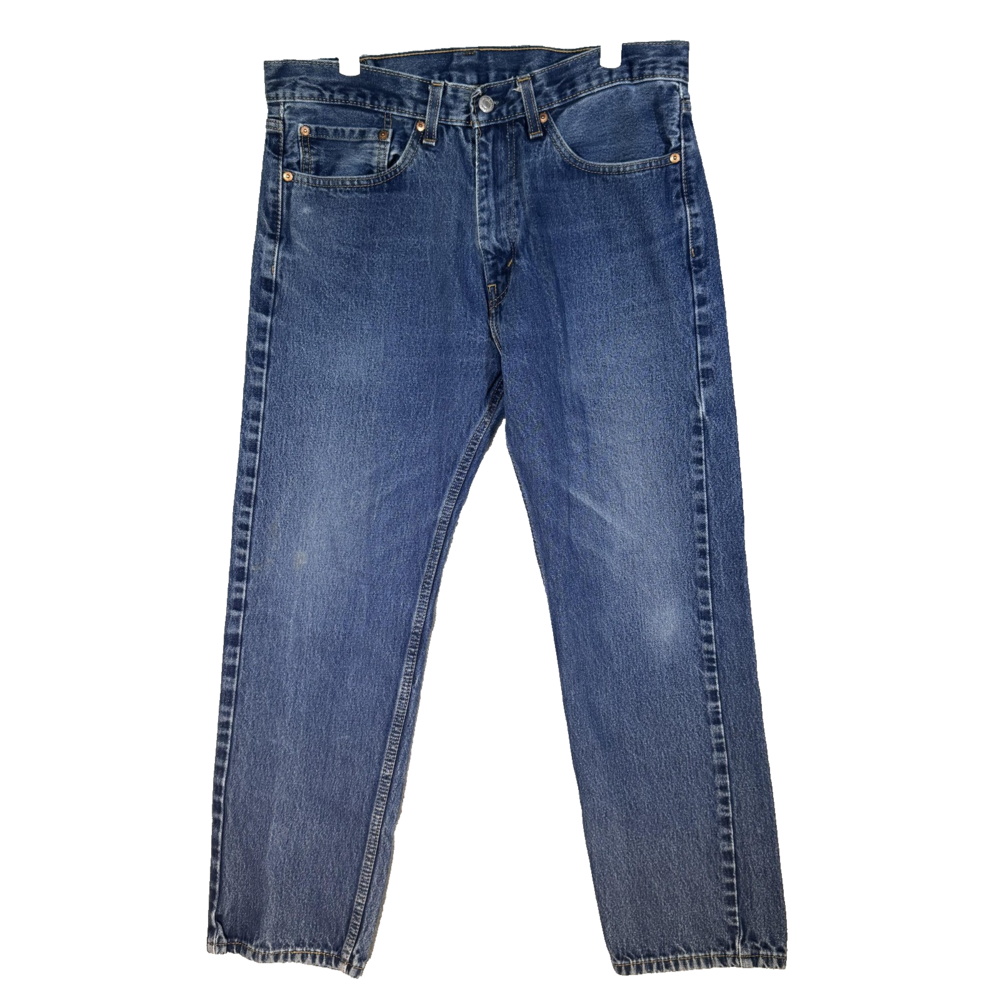 Levis 505 Jeans Mens 34x30 Blue Regular Fit Straight Leg Stretch Denim